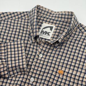 Mountain Khakis Hiking Shirt Men's Sz M Blue Orange Button Down Check Stretch